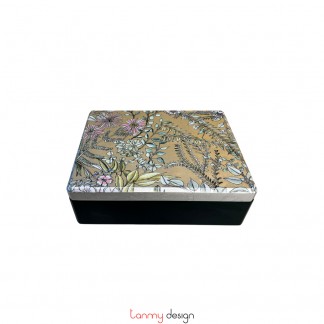 Hộp Daman sơn mài chữ nhật vẽ vườn lá 22*27 cm ( các mẫu )